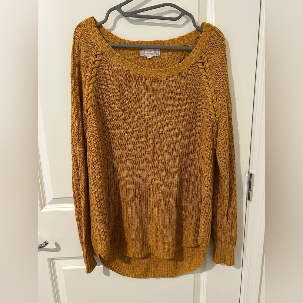 Braided Mustard Sweater from Pink Republic